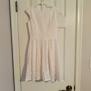 Un Deux Trois White Lace Cap Sleeve Dress
